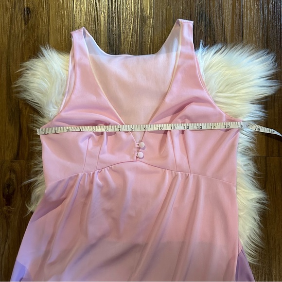 Vintage Pink & Purple Maxi Slip Dress Size Medium nightgown - Picture 2 of 10